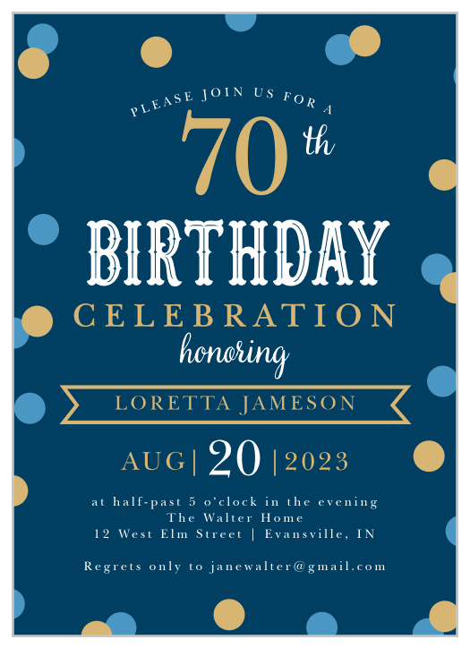 70th Birthday Invitations Design Yours Instantly Online