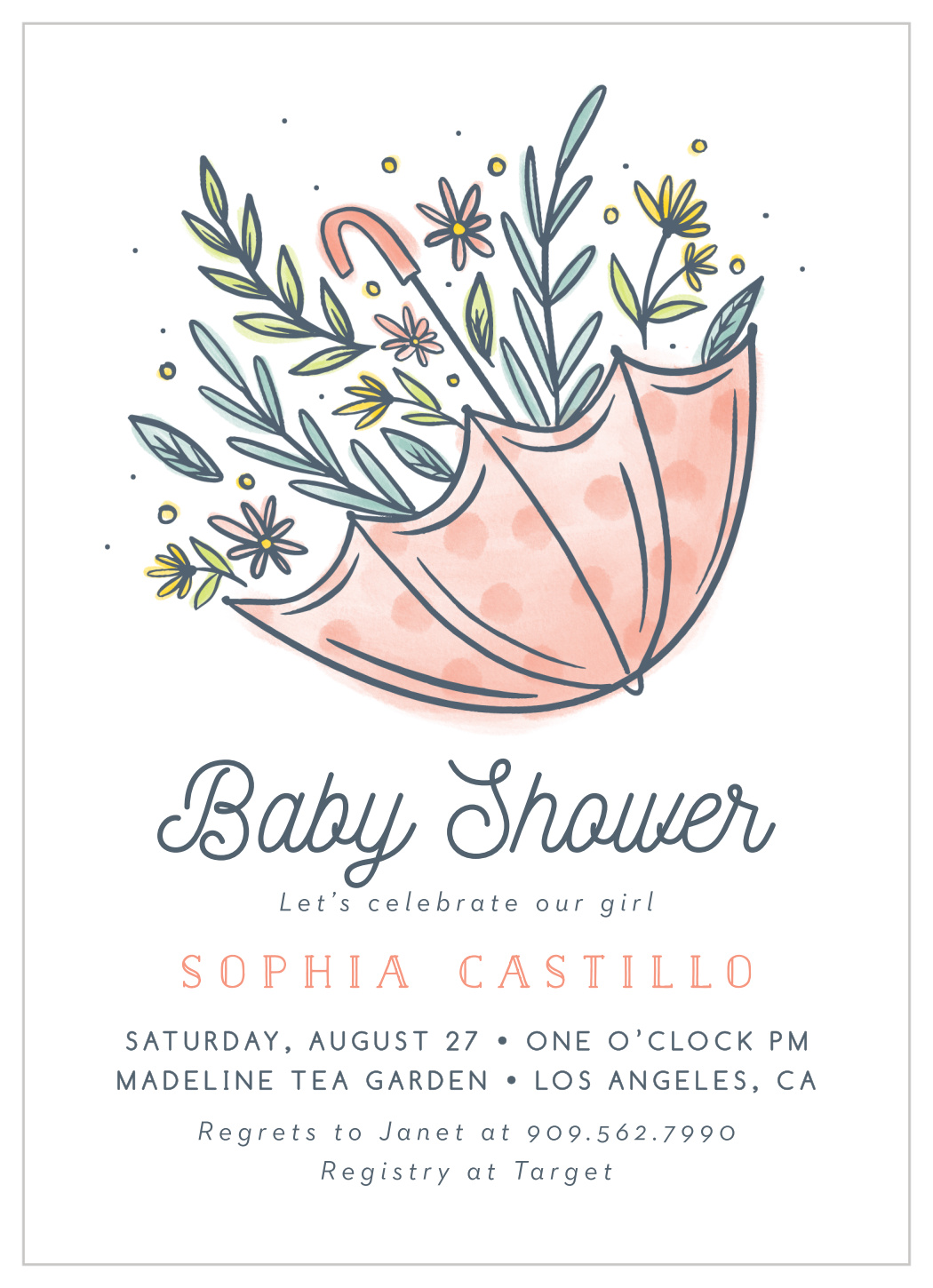 Playful Flower Baby Shower Invitations by Basic Invite