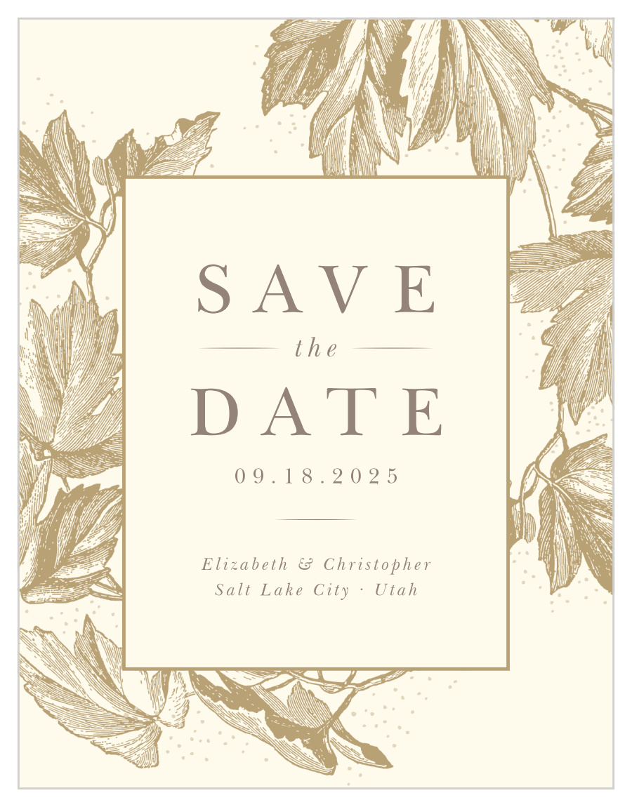 Vintage Autumn Save The Date Cards By Basic Invite