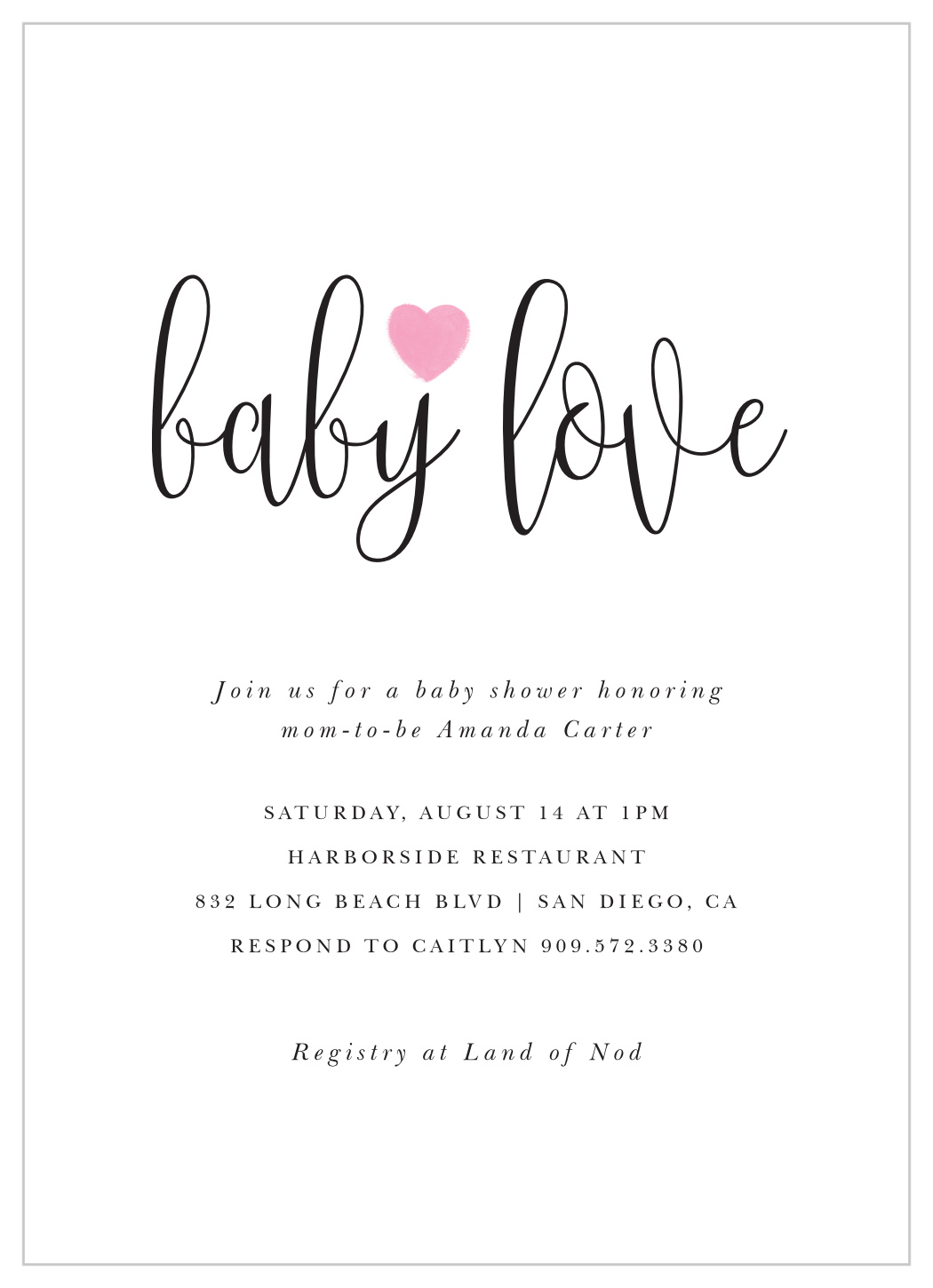 The Simple Love Baby Shower Invitations By Basic Invite