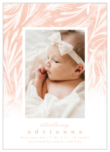 This cute floral and modern baby announcement is just what you need to show off your little baby girl!