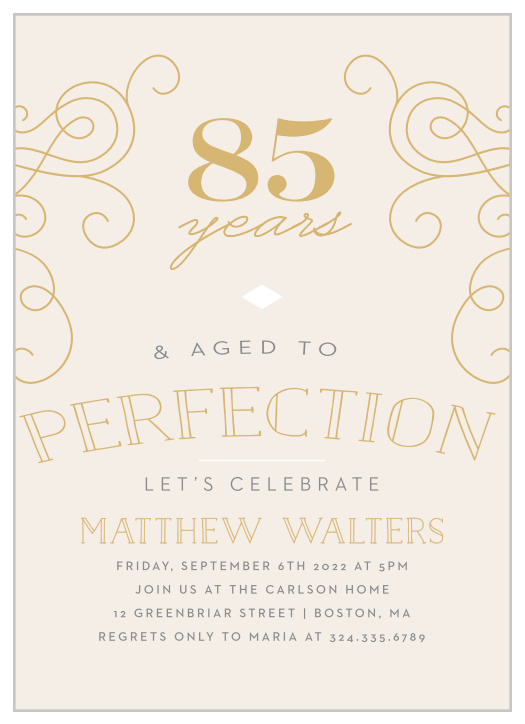 85th Milestone Birthday Party Invitations Match Your Color Style Free