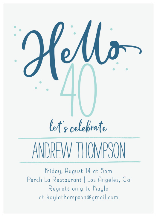 40th Birthday Mobile Evite Invitation Event Party Invite Personalized Fortieth Birthday Quickly Text or Email to Friends and Family