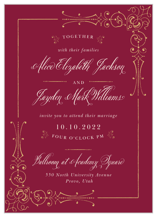 Our Royal Fairytale Wedding Invitations have everything you need to compliment your picturesque wedding.