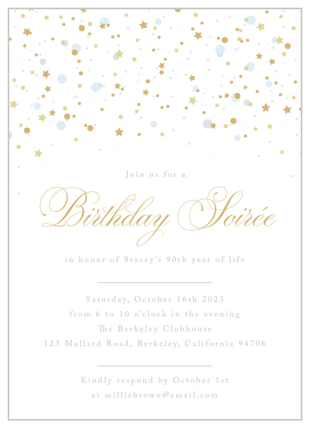 Birthday Soiree Milestone Birthday Invitations By Basic Invite