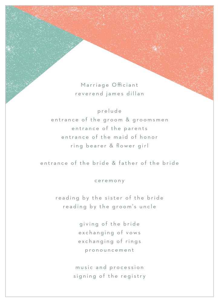 Modern Minimalist Wedding Programs By Basic Invite