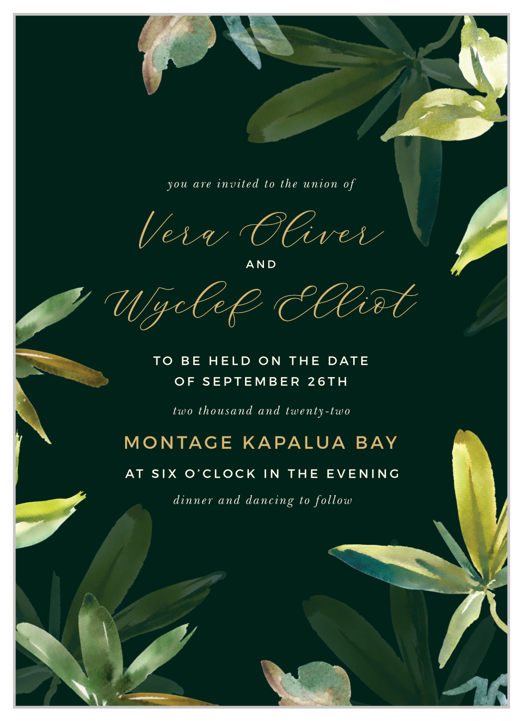 Hawaii Palm Leaves Wedding Invitations By Basic Invite