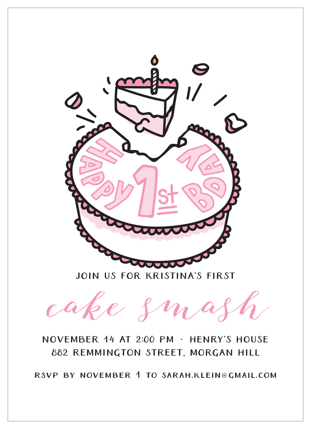 Cake Smash Children S Birthday Invitations By Basic Invite