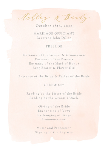 watercolor wedding programs match your color style free