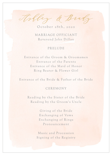 Wedding Programs Match Your Colors Style Free Basic Invite