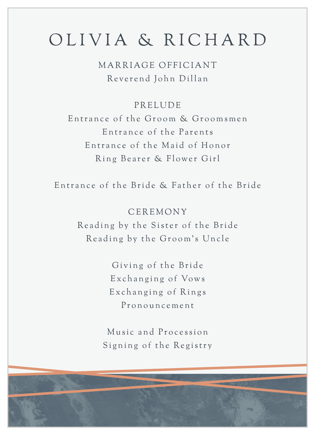 Formal Lines Wedding Programs By Basic Invite