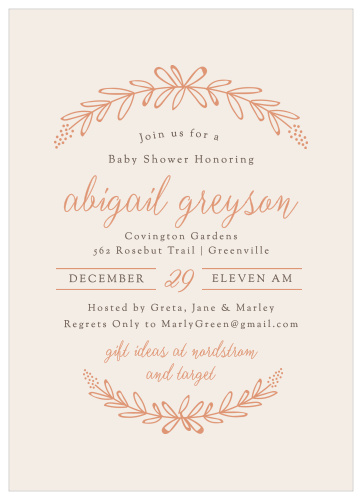 The Garden Wreath Foil Baby Shower Invitations are perfect for those springtime showers. 