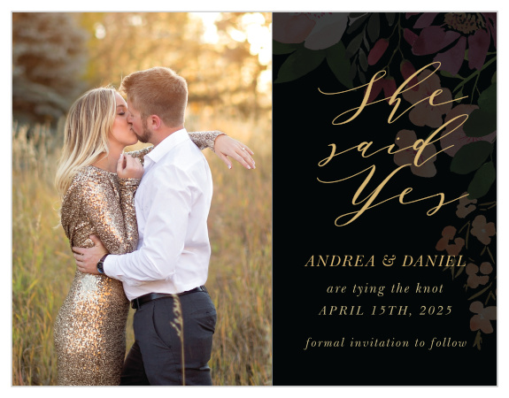Our gorgeous Gothic Flowers Save-the-Date Cards are the perfect way to make sure your guests get your special day marked in their calendars well in advance. 