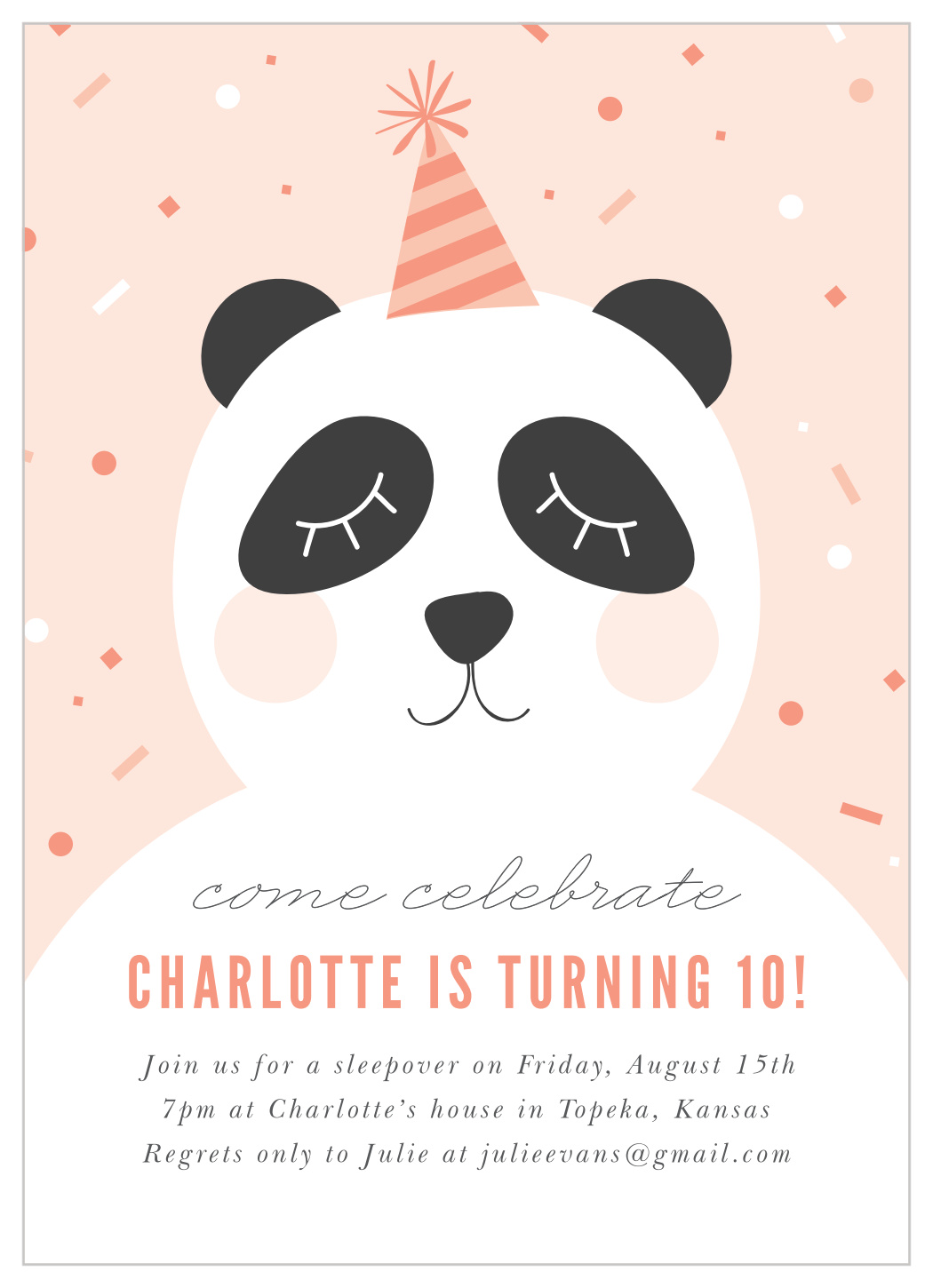 Party Panda Children's Birthday Invitations by Basic Invite