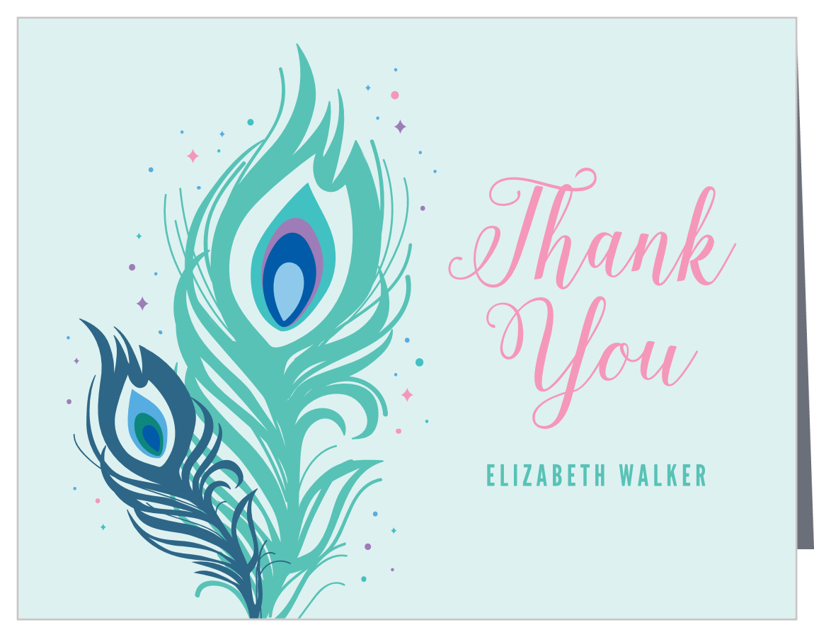 Pretty Peacock Children S Birthday Thank You Cards By Basic Invite