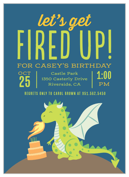 Dragon Children S Birthday Party Invitations Match Your Color Style Free