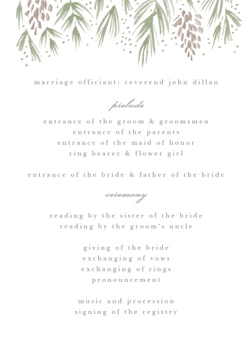 winter wedding programs match your color style free