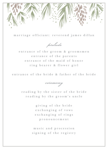 Winter Wedding Programs Match Your Color Style Free