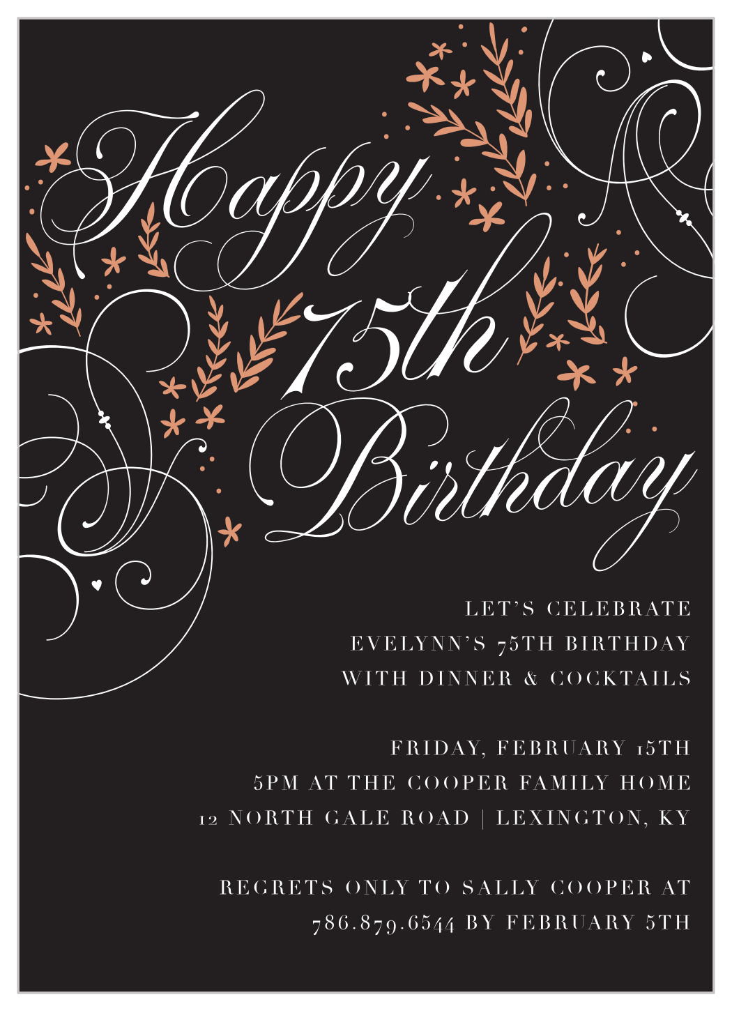 Adults Birthday Party Invitation Wording