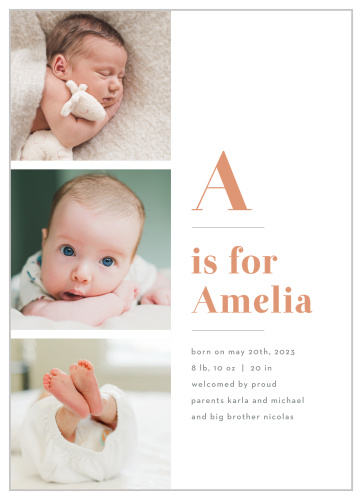 Show off your new bundle of joy to friends and family with our Photo Tower Birth Announcements. 