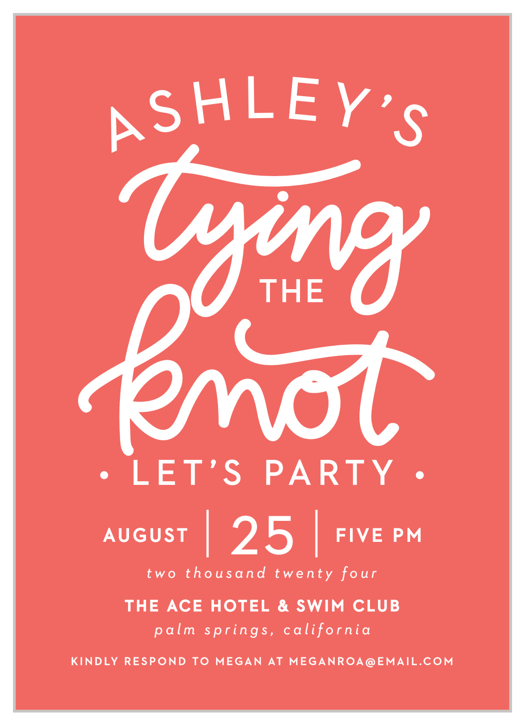 Tying The Knot Bridal Shower Invitations by Basic Invites