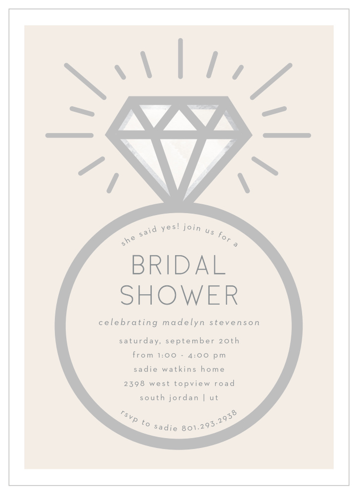 Diamond Ring Bridal Shower Invitations By Basic Invites