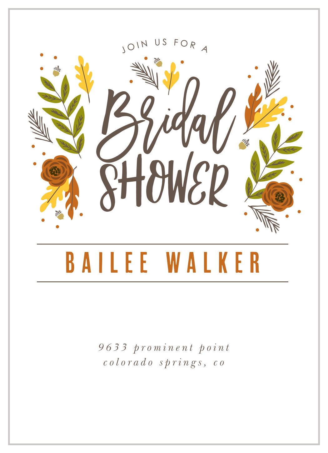 Fall bridal shower invitations Outlet