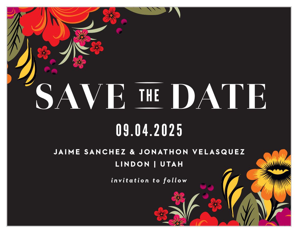 Spanish Florals Save the Date Magnets By Basic Invite Spanish Florals Save the Date Magnets By Basic Invite