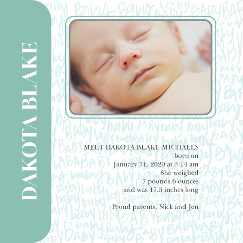 baby boy birth announcements photo and no photo announcements