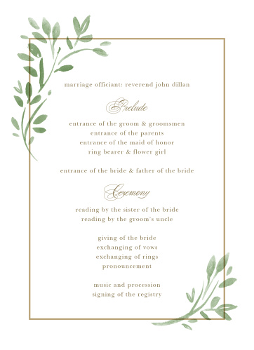 wedding programs match your