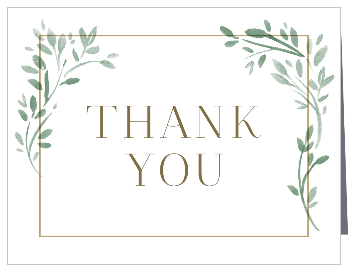 Fairytale Leaves Wedding Thank You Cards by Basic Invite