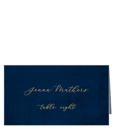 The midnight blue of our Moody Calligraphy will stand out to each of your guests as they look for their seats.