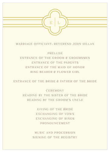 Art Deco Wedding Programs Match Your Color Style Free