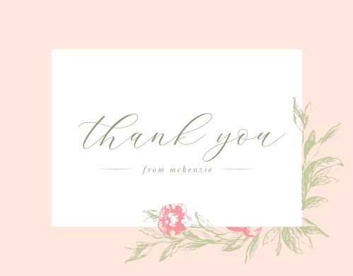 bridal shower thank you cards match your color style free wedding shower thank you cards