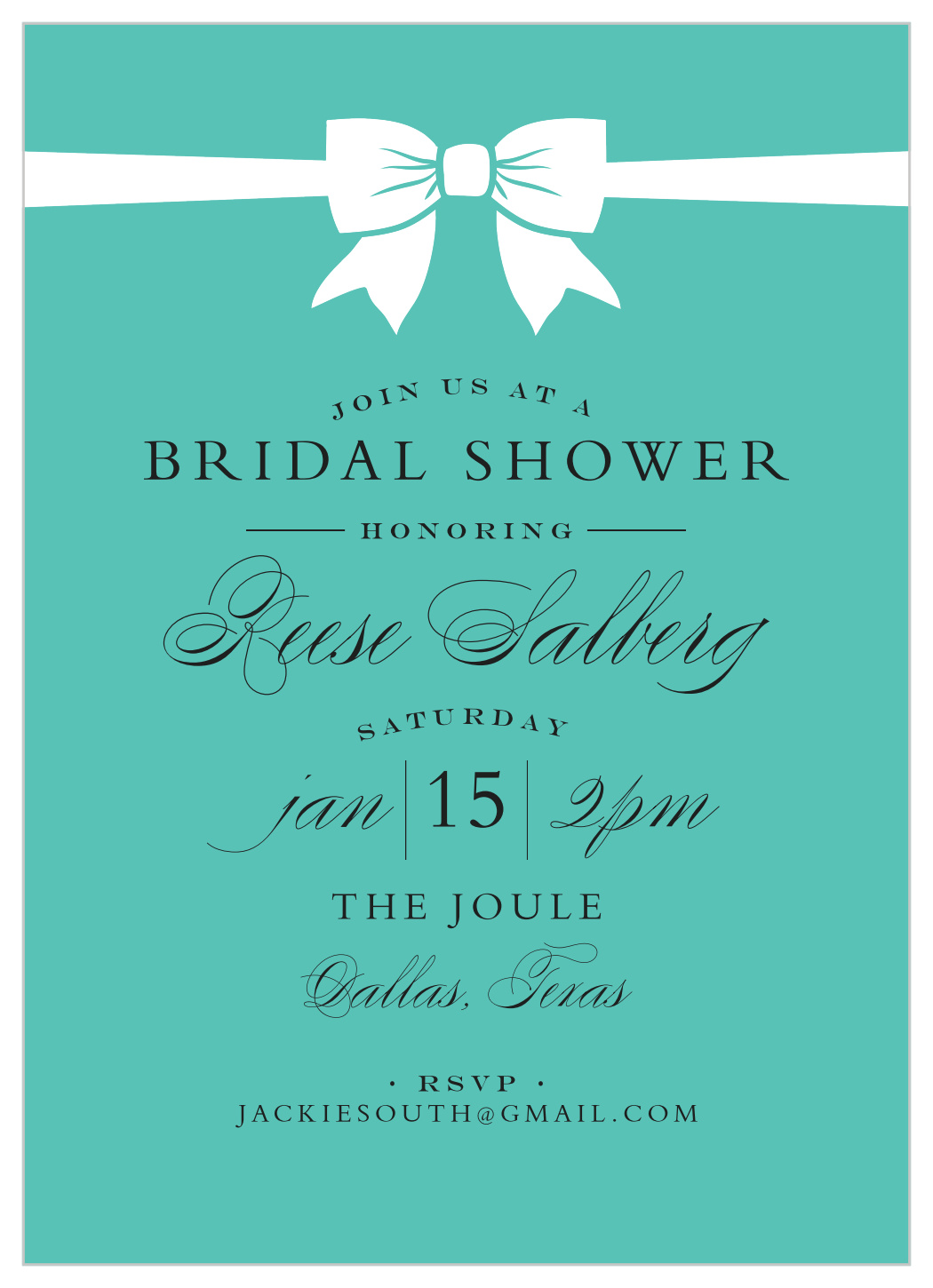 Perfect Bow Bridal Shower Invitations by Basic Invites