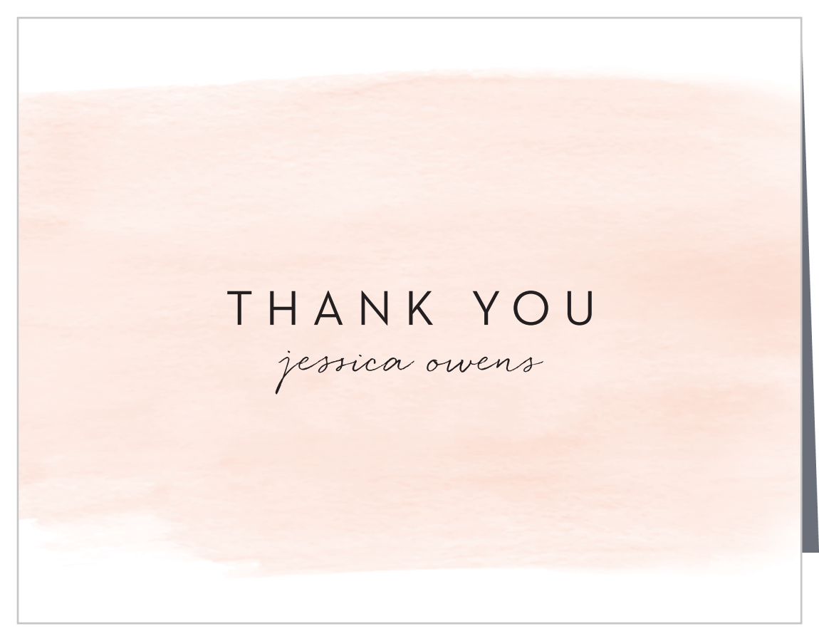 Modern Watercolor Bridal Shower Thank You Cards By Basic Invite