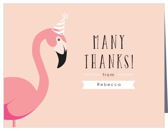 Give your child's birthday guests some love with our Flamingo Party Children's Birthday Party Thank You Cards! 