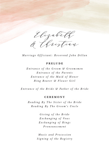 wedding programs match your colors style free basic invite