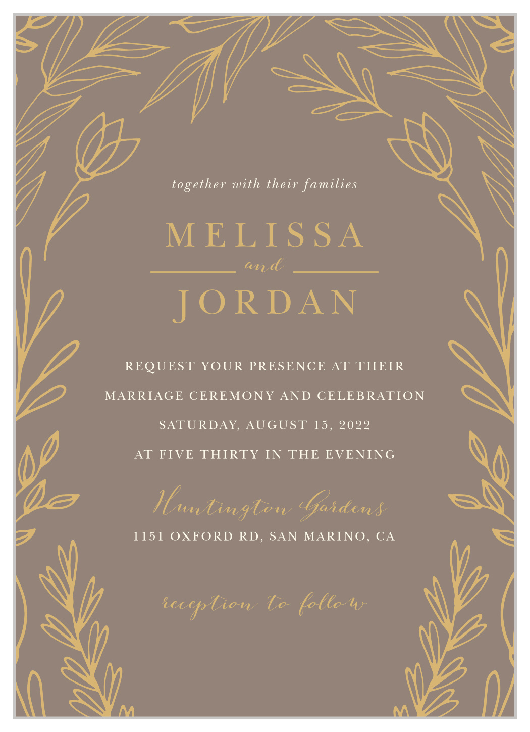 Wedding Invitation Together With Their Families | wedding