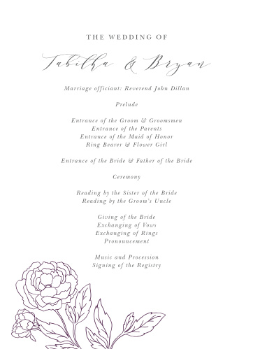 wedding programs match your colors style free basic invite