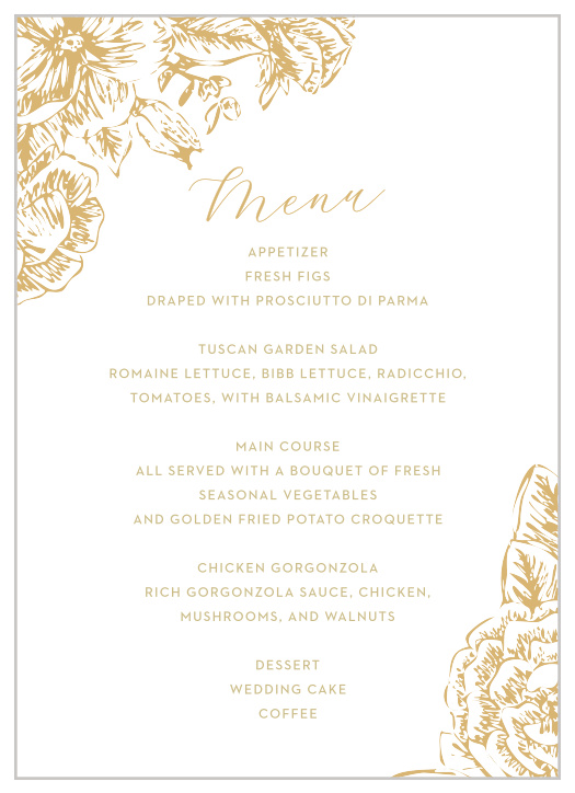 Wedding Menus | Design Your Menu Instantly Online! - Basic Invite