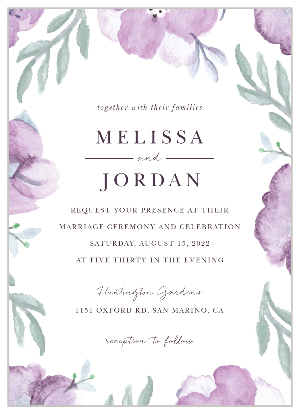 Mauve Medley Wedding Invitations by Basic Invite