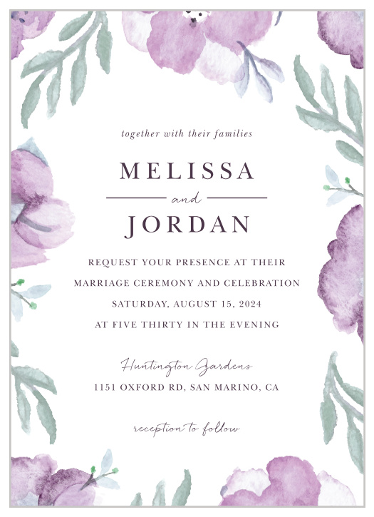 The delicate beauty of our Mauve Medley Wedding Invitations really makes them one-of-a-kind. 