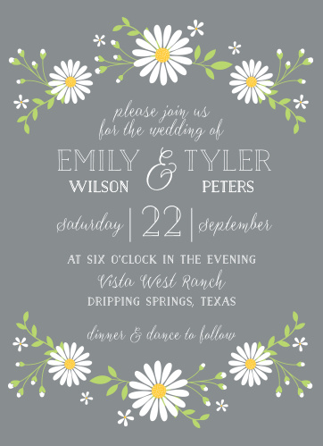 daisy wedding invitations match your color style free