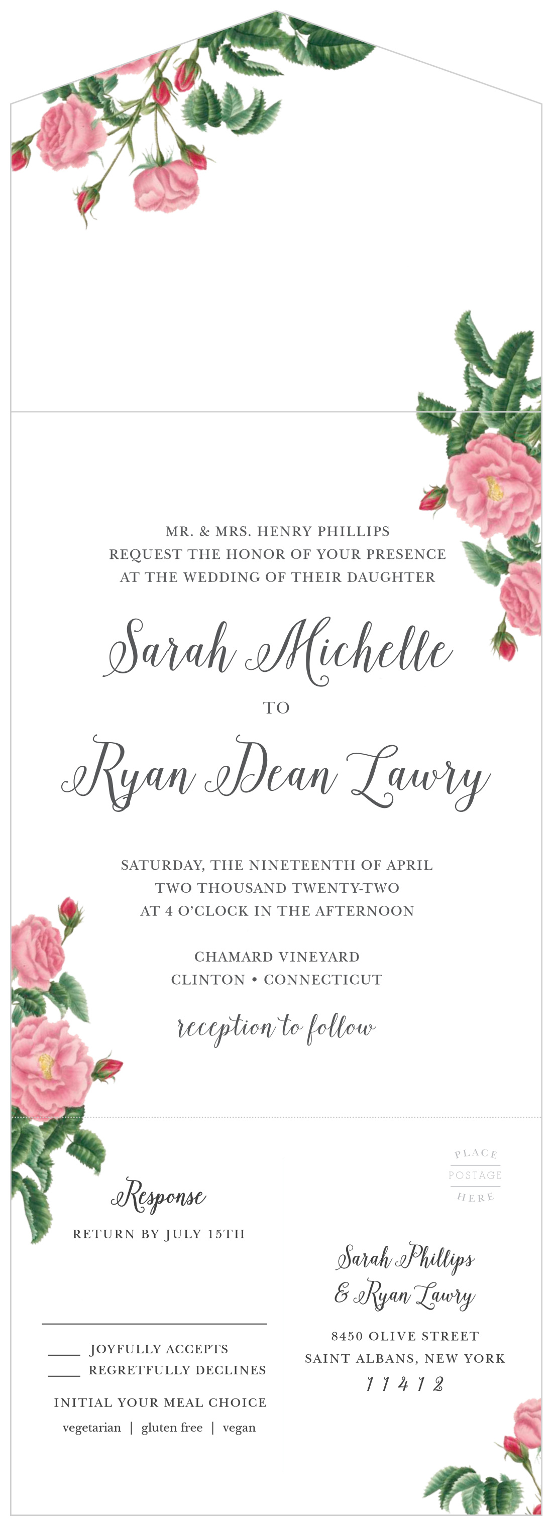 Budding Blooms Seal & Send Wedding Invitations By Basic Invite