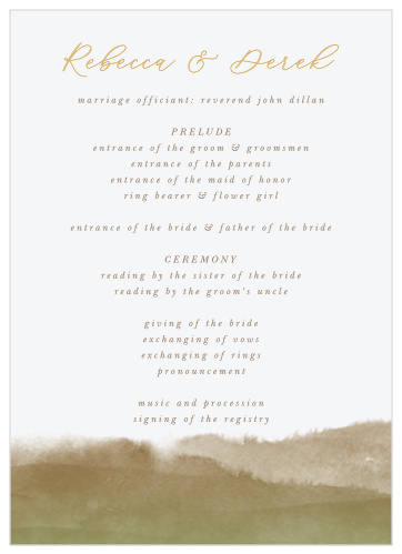 Winter Wedding Programs Match Your Color Style Free