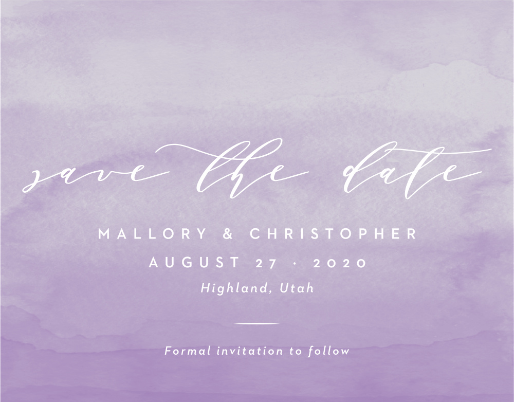 Lilac Dip Dye Save The Date Magnets