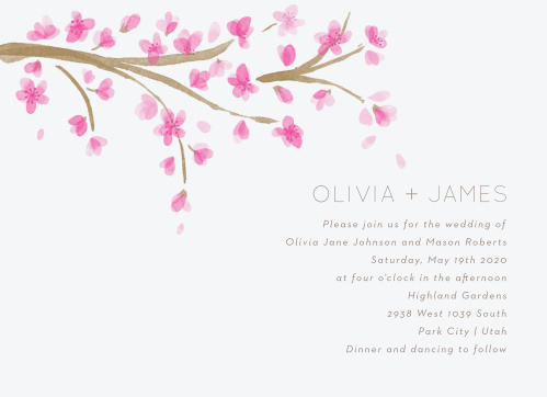 cherry blossom wedding invitations match your color style free