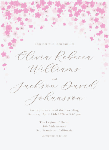 cherry blossom wedding invitations match your color style free