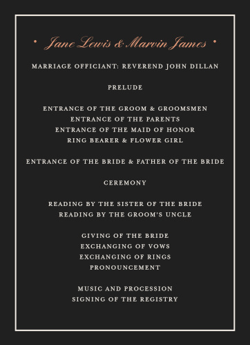 wedding programs match your colors style free basic invite